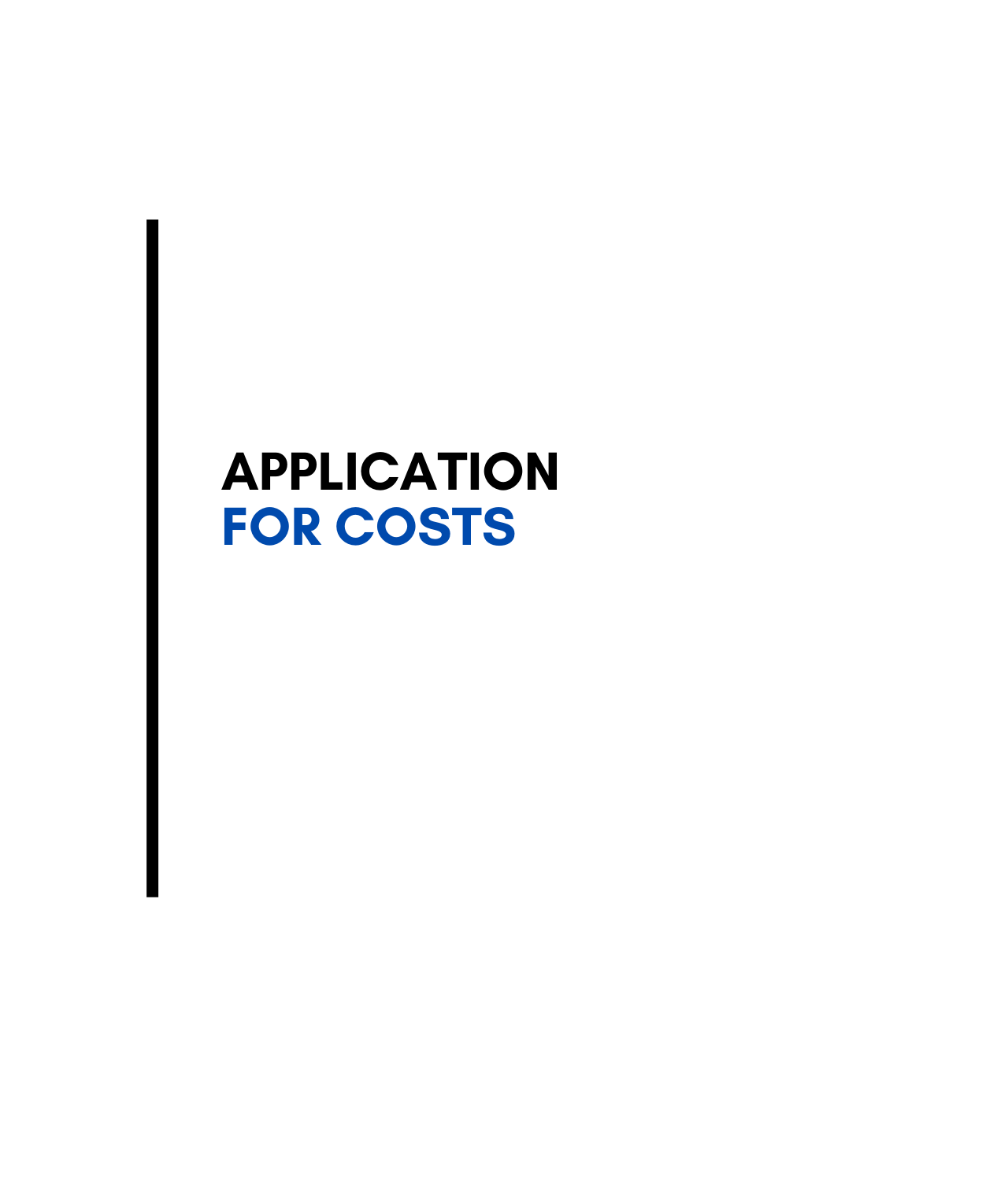 Application for Costs