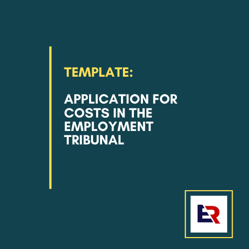 Application for costs template
